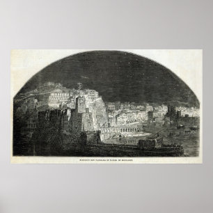 Poster Le nouveau panorama de Naples de Burford par Moonl