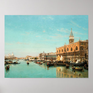 Poster Le palais des Doges et la Piazza San Marco,