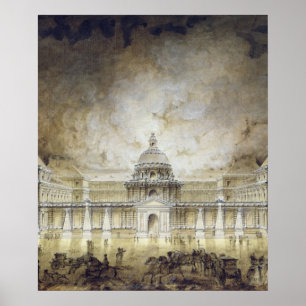 Poster Le Palais du Luxembourg éclairé