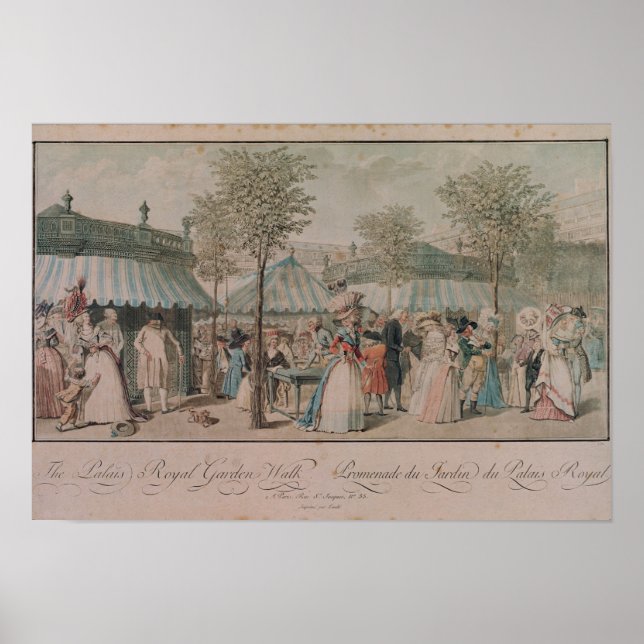 Poster Le Palais Royal Garden Walk, 1787 (Devant)