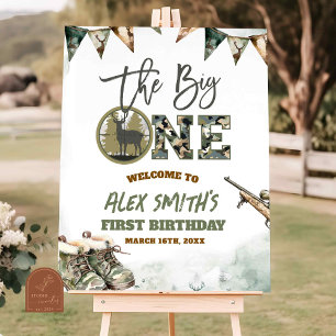 Poster Le panneau de bienvenue camouflage de chasse The B