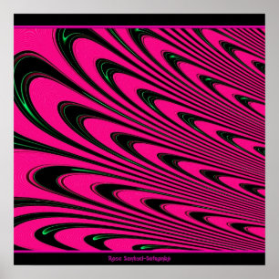 Poster Le paon fuchsia fait varier le pas de la fractale