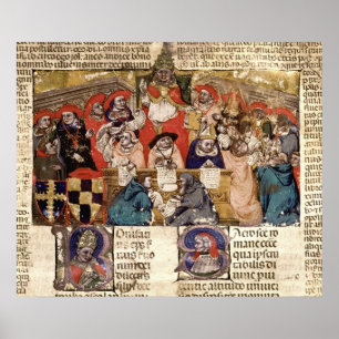 Poster Le pape Boniface VIII présidant un