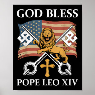 Poster Le Pape du Vatican Leo Xiv - Dieu béni le Pape Leo