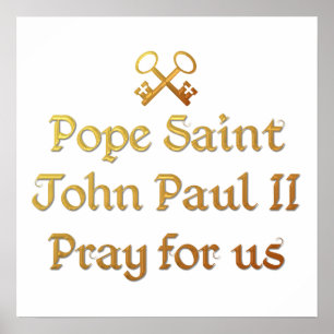Poster Le Pape Jean-Paul II Priez pour nous