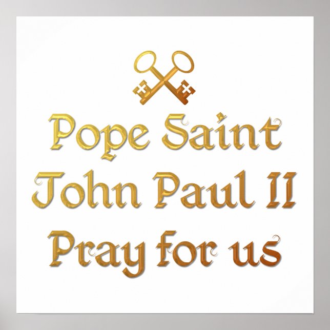 Poster Le Pape Jean-Paul II Priez pour nous (Devant)