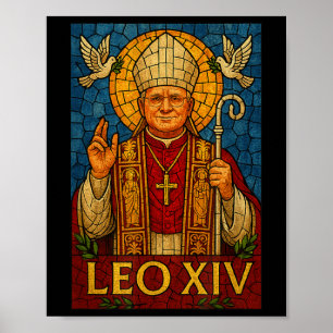 Poster Le Pape Leo Xiv - Art divin de la mosaïque Christi