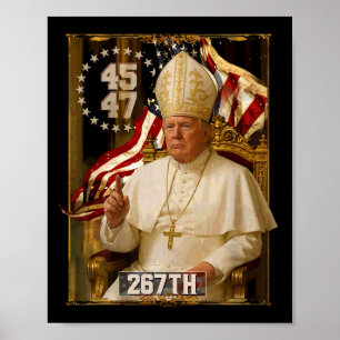 Poster Le Pape Trump Drôle Le Président Trump Veut Être L
