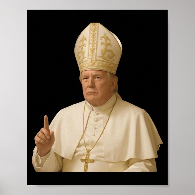 Poster Le pape Trump drôle Trump Vatican Christian Retro  (Devant)