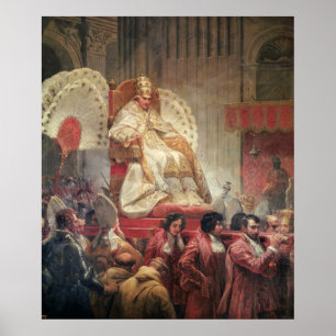 Poster Le Pape VIII à Saint Pierre sur la Sedia Gestatori