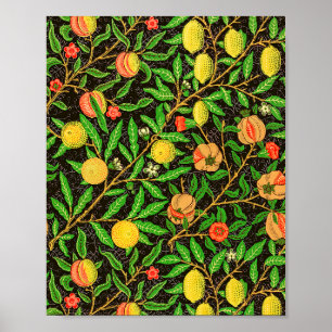 Poster Le papier peint motif de fruits de William Morris