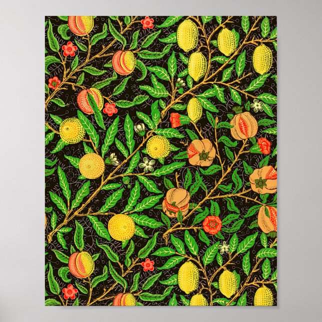 Poster Le papier peint motif de fruits de William Morris (Devant)