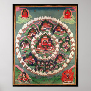 Poster Le paradis de Shambhala, bannière tibétaine