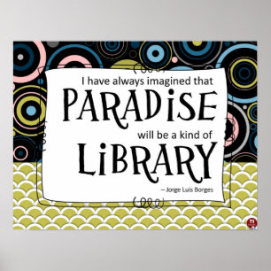 Poster Le paradis est une bibliothèque