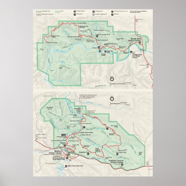 Poster Le Parc national de Theodore Roosevelt (Devant)