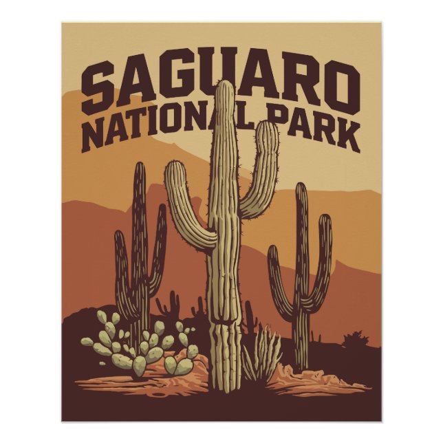 Poster Le Parc national du Saguaro (Devant)