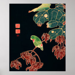 Poster Le paroquet d'Ito Jakuchu (vers 1900)