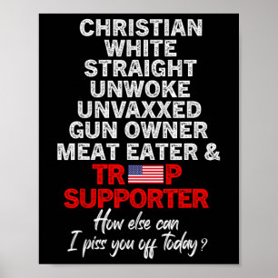 Poster Le partisan de Trump Christian White Stright Unwok