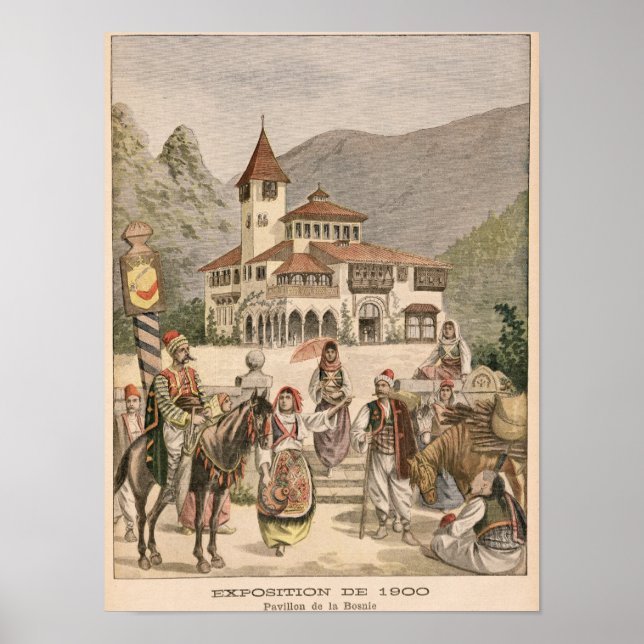 Poster Le Pavillon bosniaque à l'exposition universelle (Devant)