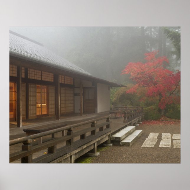 Poster Le pavillon du Portland Japanese Garden (Devant)