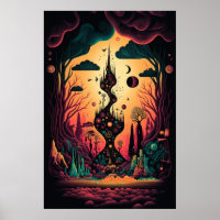 Le paysage Abstrait de l'affiche Motif de Swirling