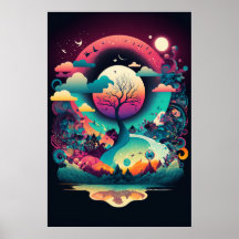 Le paysage Abstrait de l'affiche Motif de Swirling