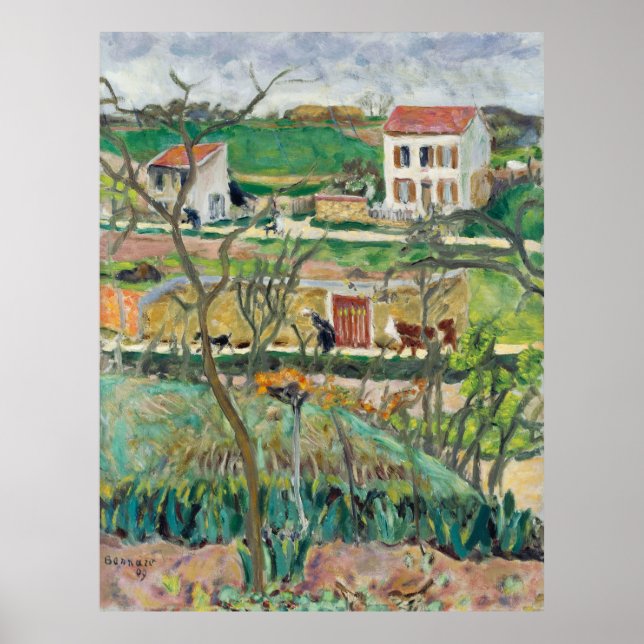 Poster Le paysage pluvieux de Bonnard (Devant)