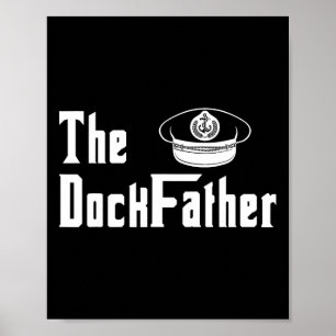 Poster Le père Dock capitaine du bateau papa drôle de pèr