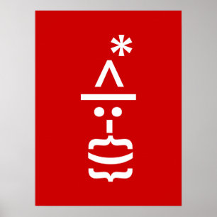 Poster Le Père Noël avec la barbe Émoticon de Noël
