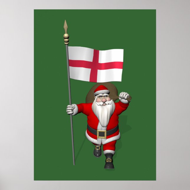 Poster Le Père Noël Avec L'Ensigne D'Angleterre (Devant)