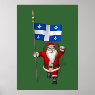 Poster Le Père Noël Avec L'Inscription Du Québec