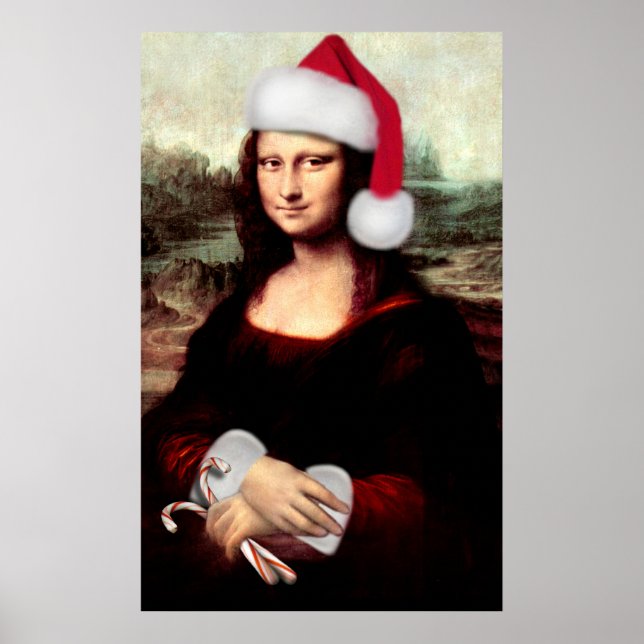 Poster Le Père Noël de Mona Lisa (Devant)