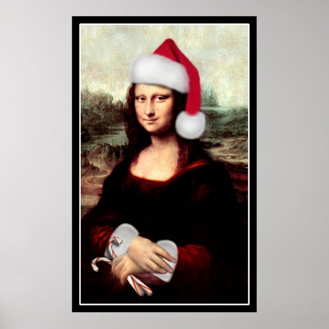 Poster Le Père Noël de Mona Lisa (Devant)