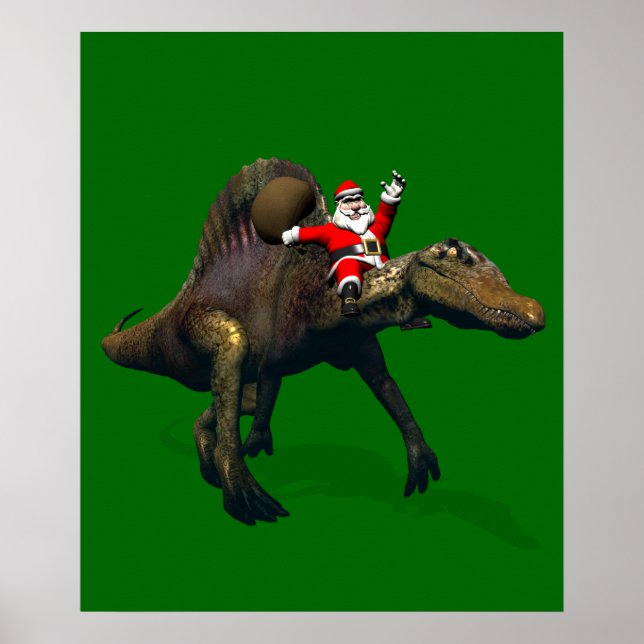 Poster Le Père Noël Se Rend Sur Spinosaurus (Devant)