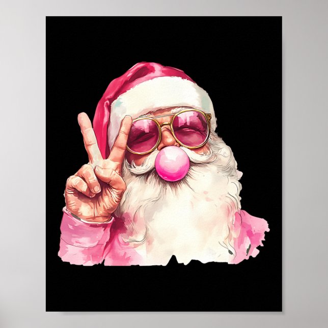 Poster Le Père Noël souffle la bulle gomme rose Sungels C (Devant)