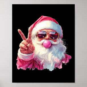 Poster Le Père Noël souffle la bulle gomme rose Sungels C