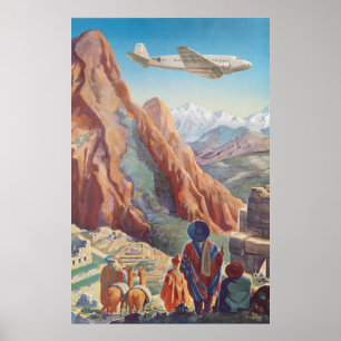 Poster Le Pérou de l'affiche de Vintage voyage d'Inca