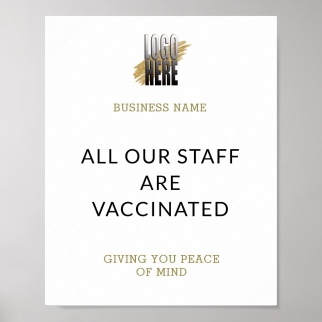 Poster Le personnel du logo de l'entreprise est vacciné s (Devant)