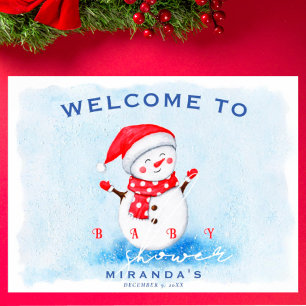 Poster Le petit bonhomme de neige mignon Bienvenue au Bab