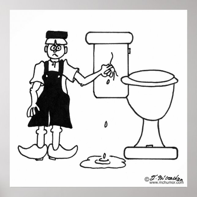 Poster Le petit hollandais arrête une fuite dans les toil (Devant)