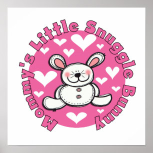 Poster Le petit lapin de la petite poupée de maman
