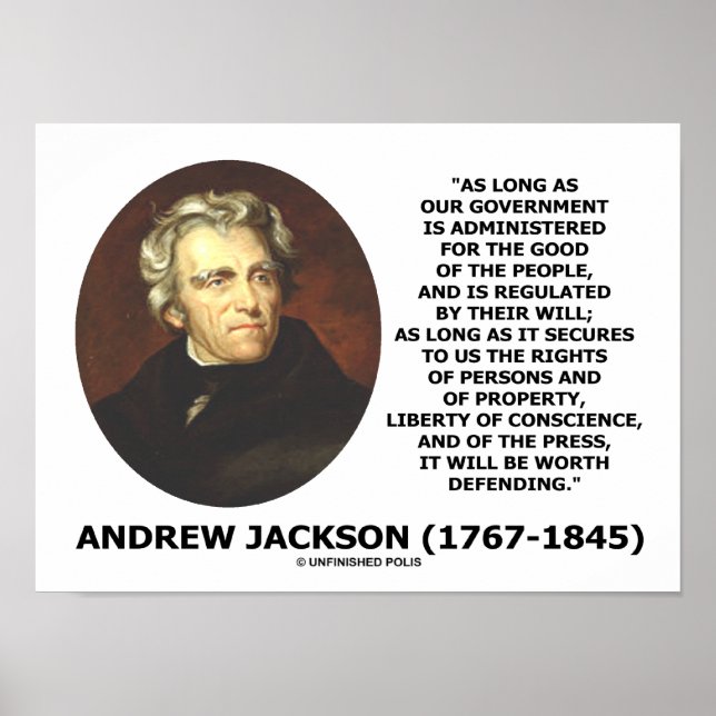 Poster Le peuple du gouvernement Andrew Jackson va défend (Devant)