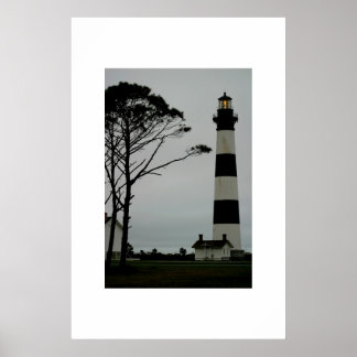Poster Le phare de Bodie Island en début de soirée