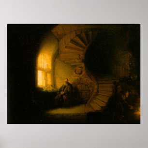 Poster Le philosophe de la méditation de Rembrandt