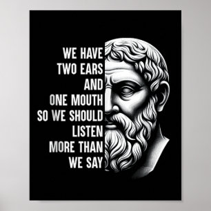 Poster Le Philosophe Stoïque Zeno De Citium Citation Moti