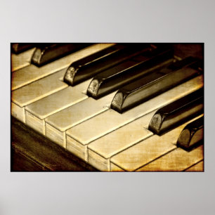 Poster Le piano vintage verrouille l'affiche