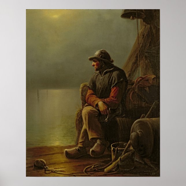 Poster Le pilote garde la surveillance, 1851 (Devant)