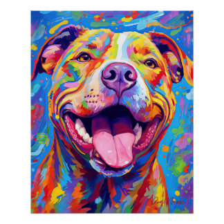 Poster Le Pitbull Dog 002 - Zetton Ziana