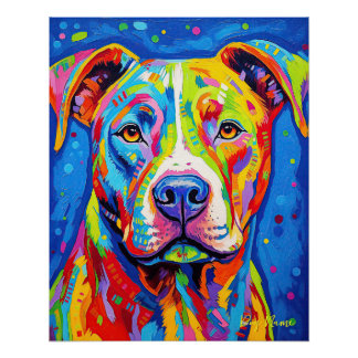 Poster Le Pitbull Dog 004 - Zetton Ziana