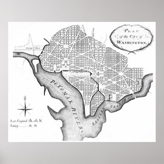 Poster Le plan de Washington de L'Enfant (Devant)